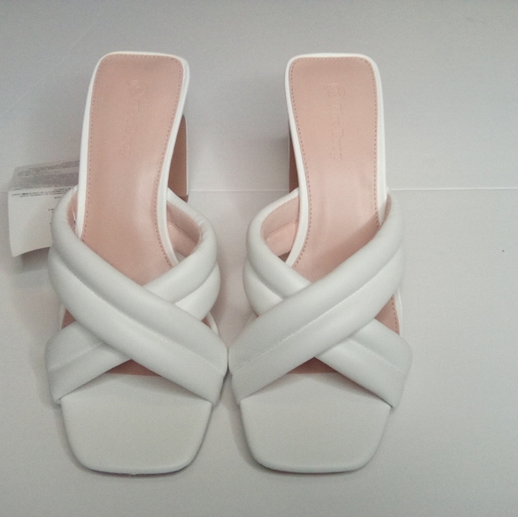 The Drop Ava Criss Cross White Women's Heeled Sandals, Sz. 7.5 - Picture 8 of 10